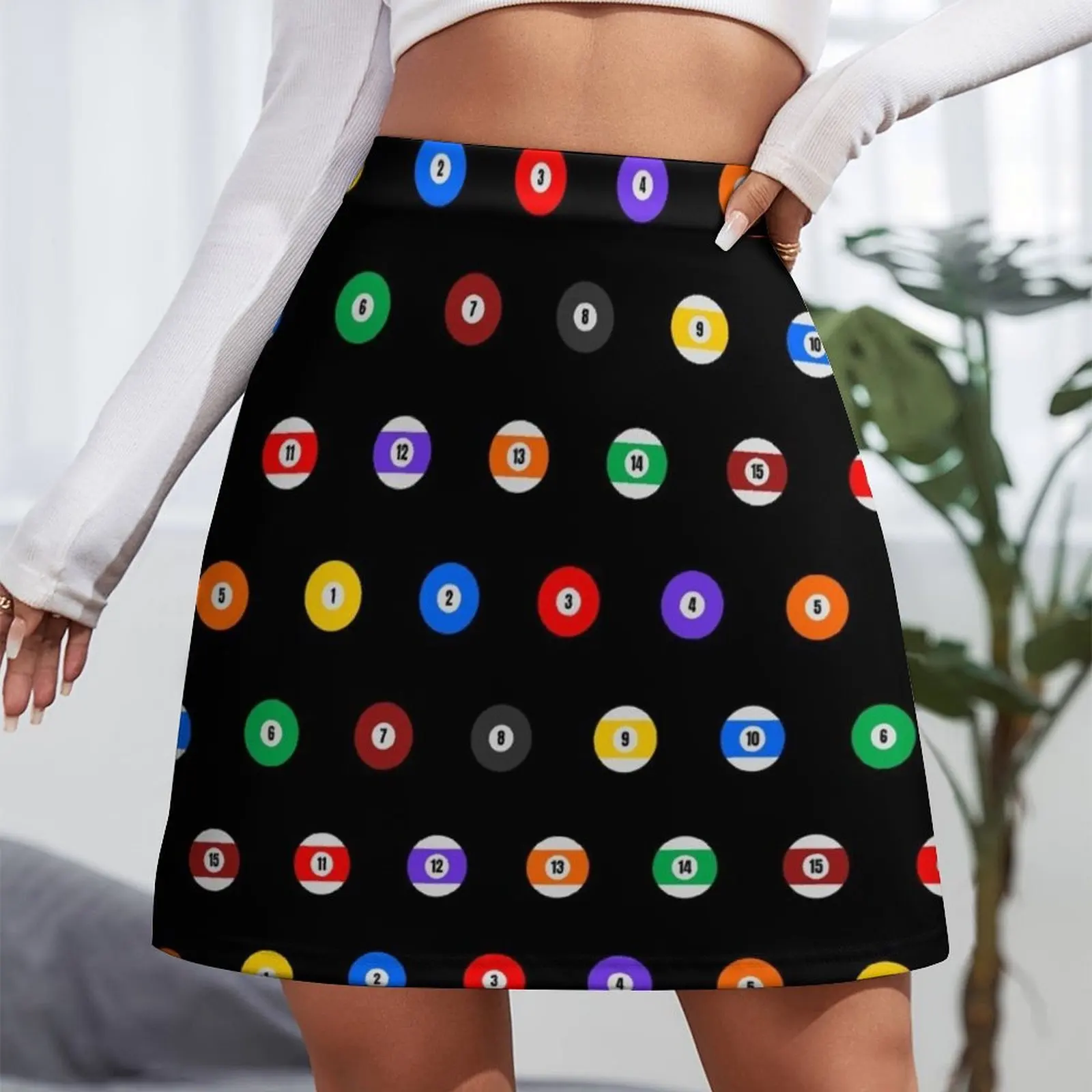 Billiards Pool Balls Numbers Mini Skirt Women's dress Korean clothing skirts for women 2025 Woman clothing Mini Skirt