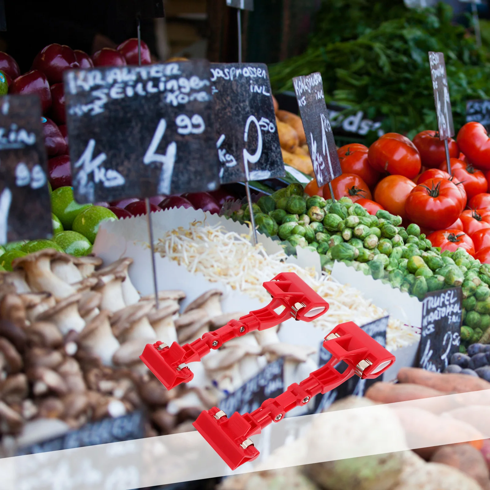 

2Pcs Price Display Holder Advertising Clip Plastic Sign Stand for Retail Shops Supermarkets Desk Label Sign Holder