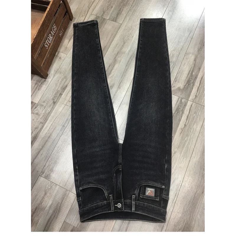 جينز صوف دافئ عالي الجودة للرجال 2025 شتاء جديد عصري ومريح ومتعدد الاستخدامات سروال تنحيف مرن #2