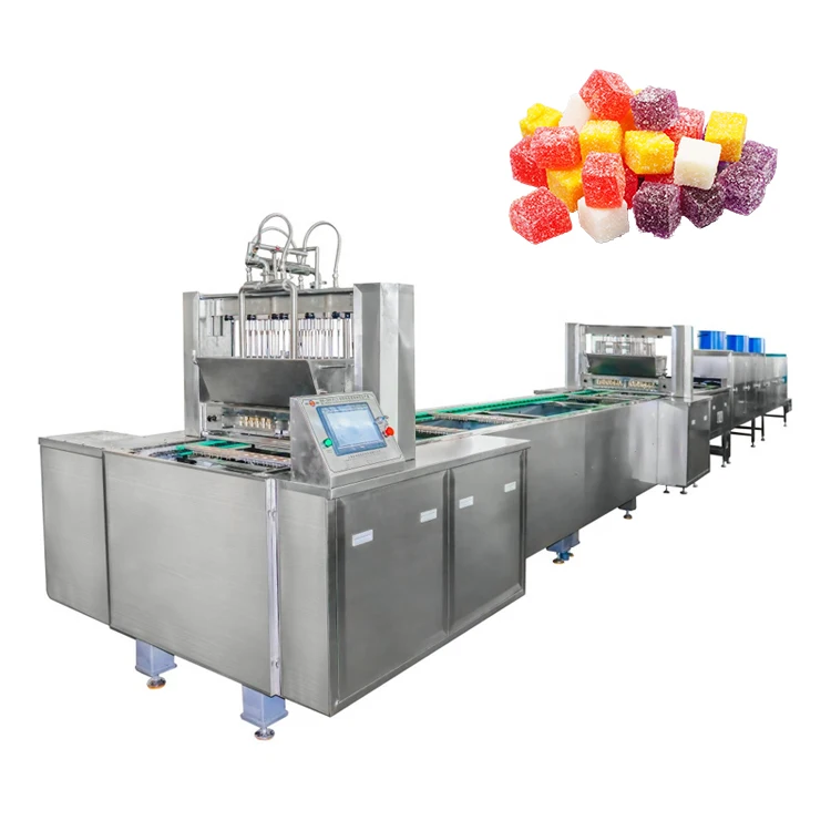 Automatic Vitamin Health Organics Green Jelly Soft Candy Production Line Apple Cider Vinegar Gummy Bear Molding Machine