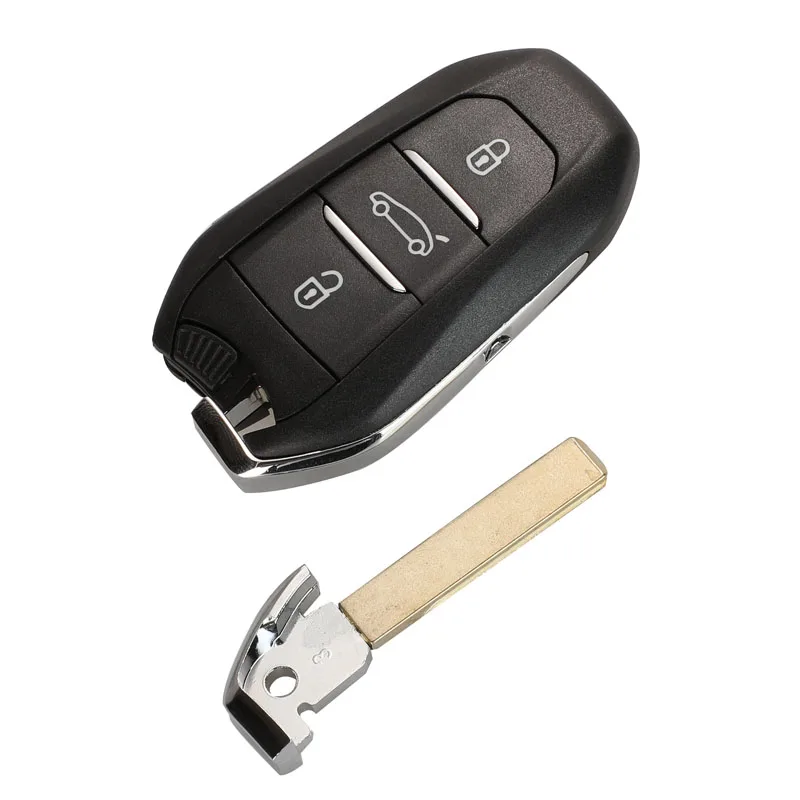 Jingyuqin chave remota inteligente keyless-go hu83 va2 433mhz 4a id46 pcf7945 para peugeot 208 308 508 3008 citroen c4 ds4 ds5 hitag2