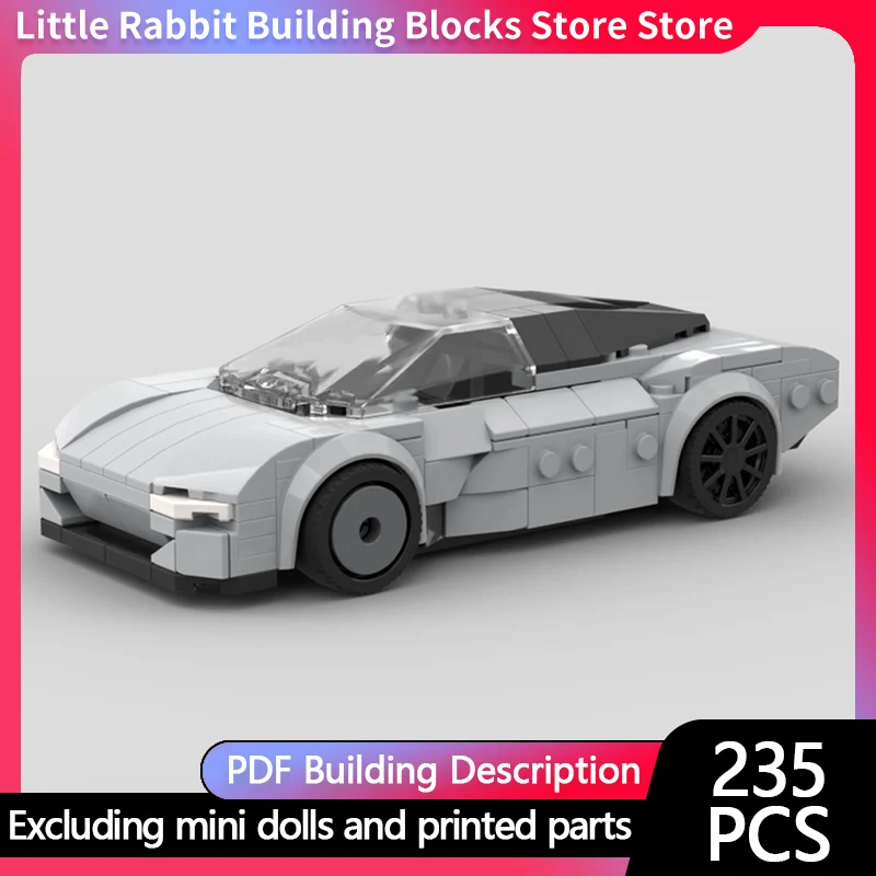 City Car Model MOC Building Bricks Speedtail Top Tier Sports Car Modular Technology Children Holiday Gifts Assemble Toys Suit