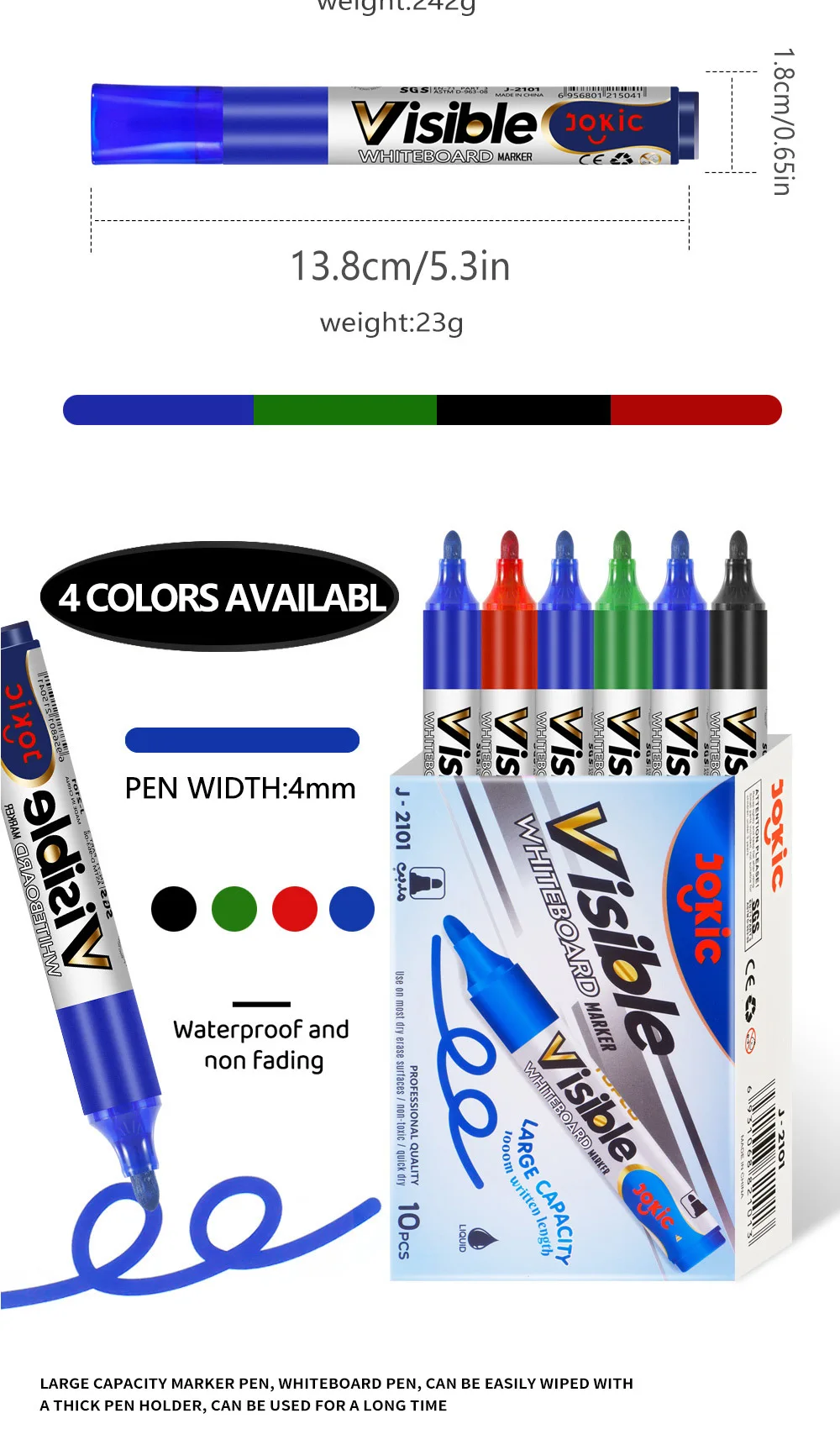 4 Teile/satz Löschbaren Magnetischen Whiteboard Marker Stift Tafel Marker Kreide Glas Keramik Büro Schule Kunst Marker Schreibwaren – Detail 5