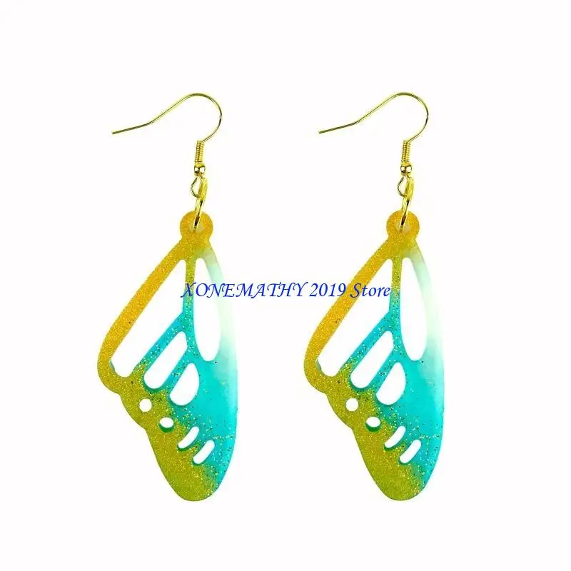 

F42F Diy for Butterfly Earrings Charm Mould for Key Pendant Decoration Mirror Silicon