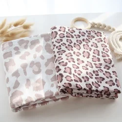 Manta de muselina de algodón de bambú de leopardo para recién nacido, juego de Manta para bebé, ropa de cama de recepción infantil, funda para cochecito