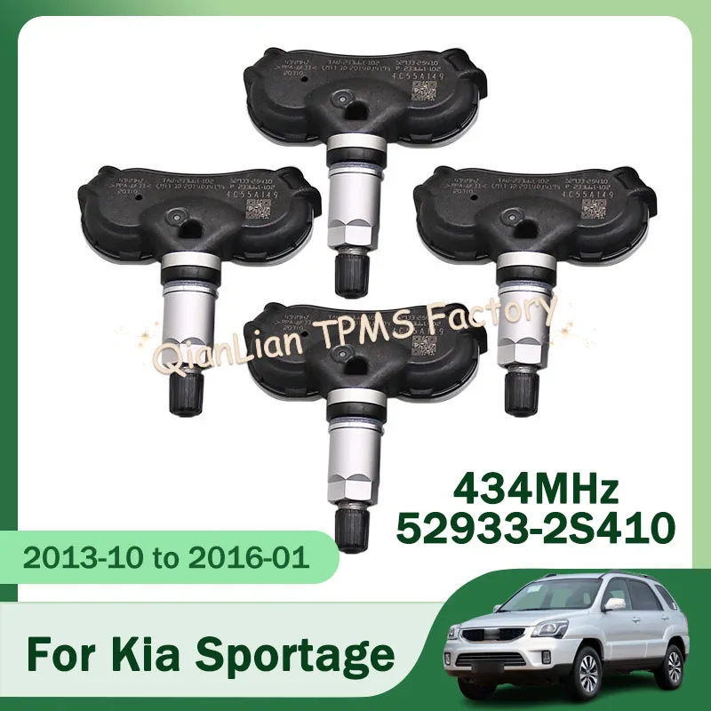 

4pcs 52933-2S410 Car Tire Sensors System For Kia Sportage 2013-2016 Tire Pressure Monitor Systems 434MHz 529332S410