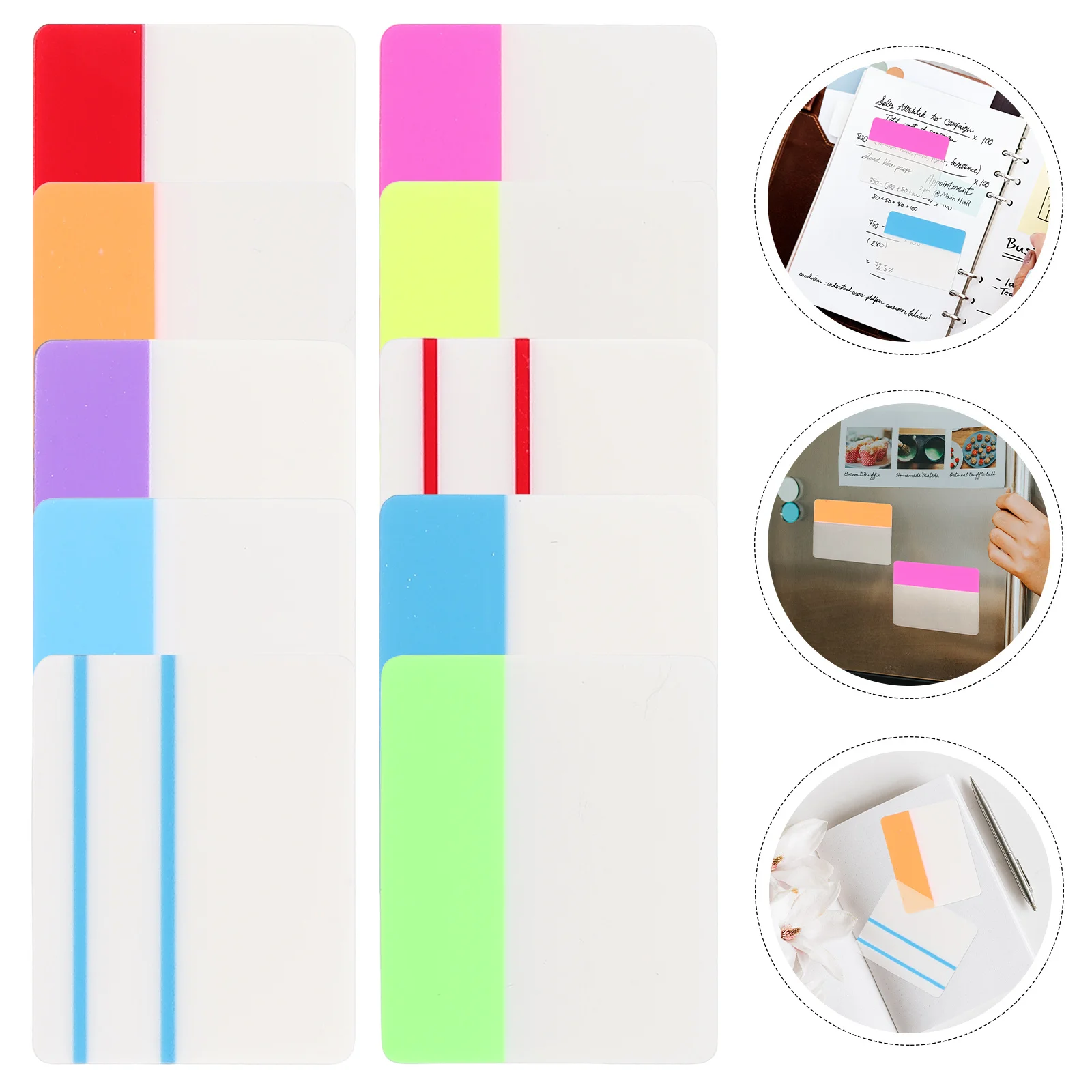 Fluorescent Transparent Memo Pads For Students Office School Small Idea Notebook Notepad Self-Adhesive Tabs