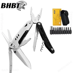 BHBT Alicate Multifuncional, Dobrável Multitool, Serra de faca, Acampamento ao ar livre, Equipamento EDC, Tesoura destacável, Ferramentas manuais