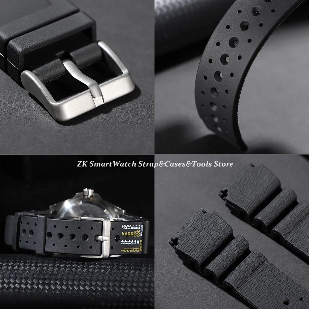 Rubber Watch Strap 20mm 22mm 24mm ND Limits Diver Sport Watchband for Seiko for Citizen for Promaster for Water Ghost Bracelet view 4