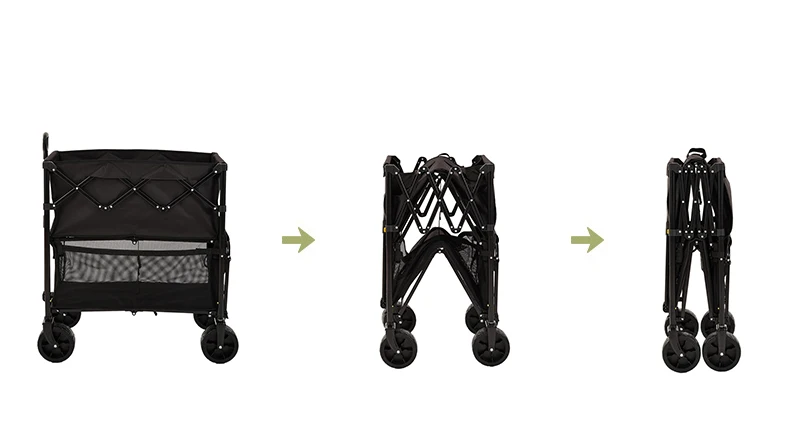 مخصص ذات الطابقين قابل للتعديل للطي للطي في الهواء الطلق حديقة الفرامل عربة الشاطئ نزهة طوي عربة التخييم عربة