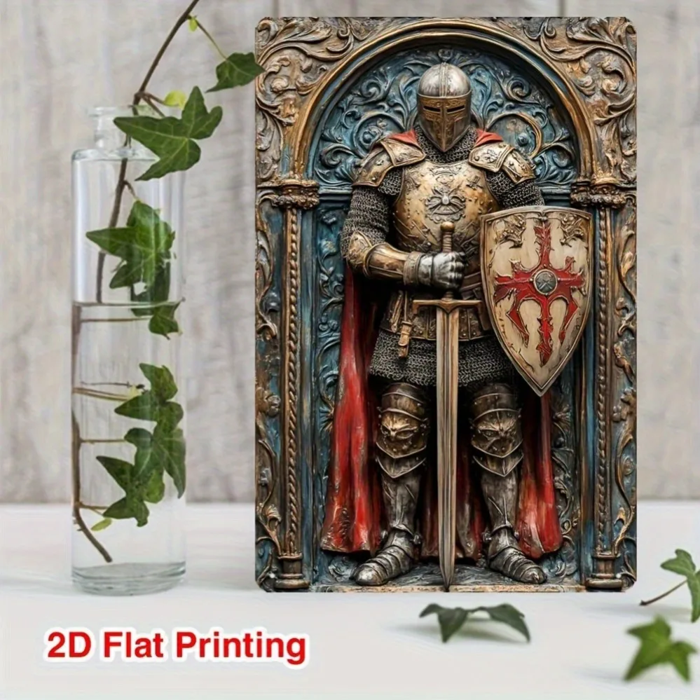 Knight in Golden Armor with Sword and Shield, & Christmas Gift, Halloween Wall Decor |Detailed Armor Design