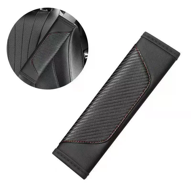 2Pcs PU Leather Safety Seat Belt Shoulder Cover Breathable Protection Padding Pad Interior Access Car Accessories - view 3