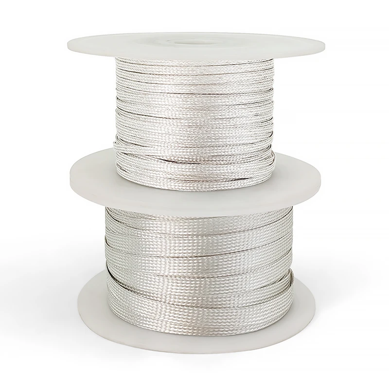 1/2/5M Silver Braided Sleeve 4 6 8 10 16 18 22 25mm Expandable Metal Sheath Screening Signal Wire Cable Shielded