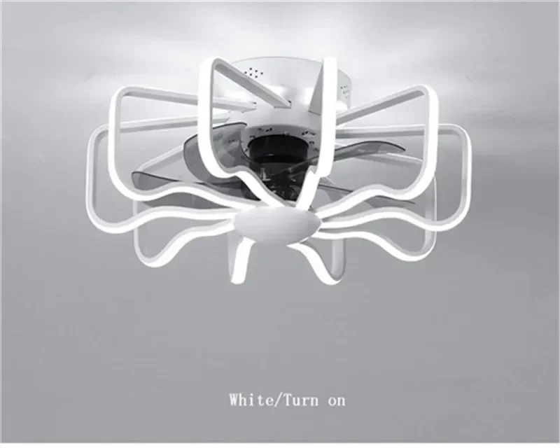 Nordic fan lamp home living room ceiling  whit light restaurant bedroom lamp high brightness remote control LED  light