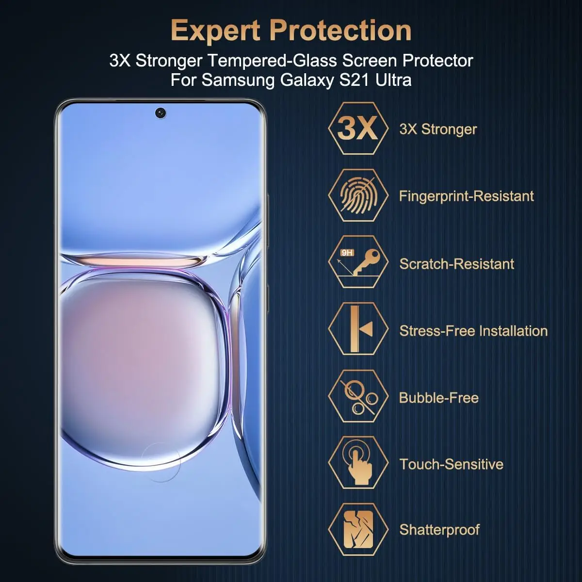 9H curvo quattro lati colla vetro temperato per Samsung Galaxy S21 Ultra 5G 2/4Pcs HD Screen Protector