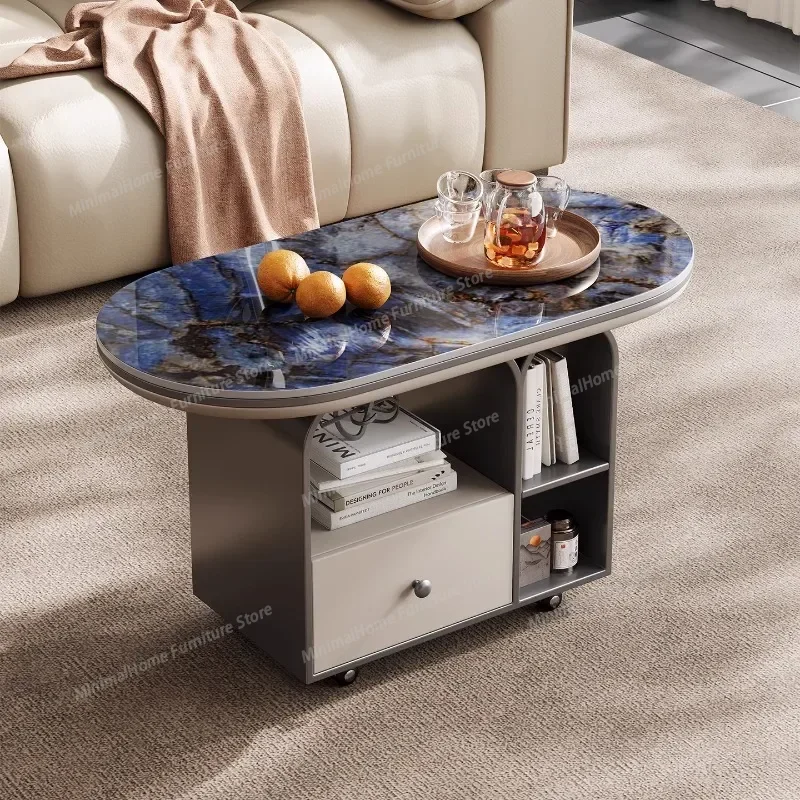 

Роскошный журнальный столик для гостиной, маленький современный приставной столик с прозрачными выдвижными ящиками, уникальный передвижной низкий столик, мебель в стиле постмодерн