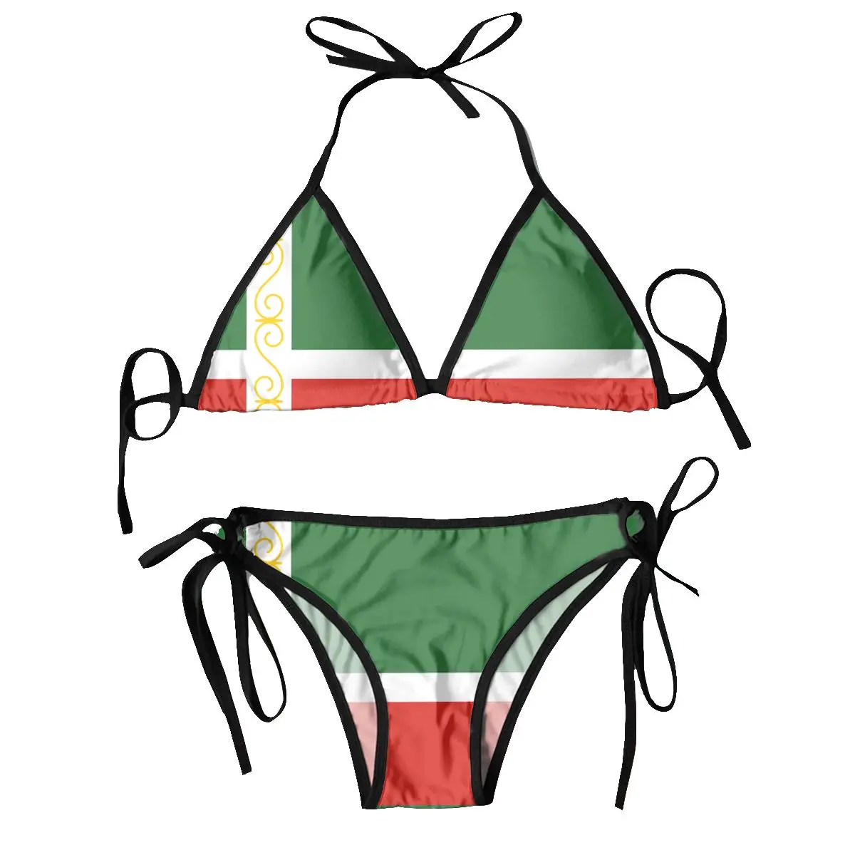 

Womens Swimwear Two Piece Vacation Outfits 2024 Bikinis Sets Chechnya Flag