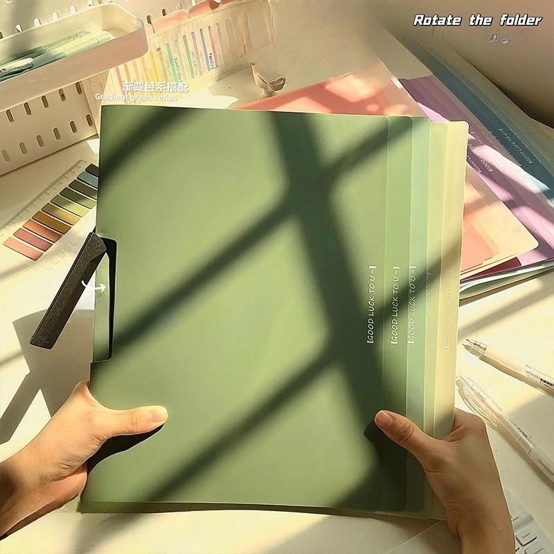 

Эстетический портфель резюме, градиентный цвет, толстая пластиковая папка формата А4, вращающийся зажим, элегантный поворотный кронштейн, держатель для презентаций