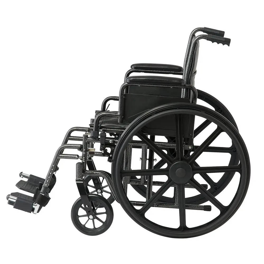 Cadeira de Rodas para Adultos com Braços Ajustáveis e Descanso para Pernas Retrátil; Assento de 18 Polegadas