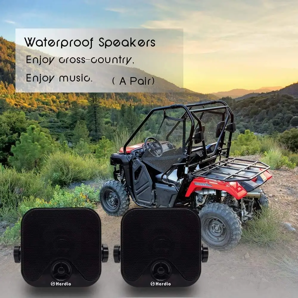 Herdio 120 W 4'' Marine Wasserdichte Boot Lautsprecher Motorrad Audio Lautsprecher Heavy Duty Musik Sound System Für Outdoor ATV UTV RZR – Detail 23