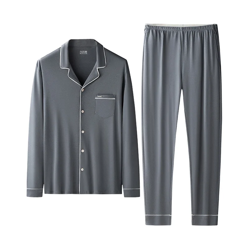 Men's Loose Fit Pajamas Set Soft Lyocell & Cotton Blend Breathable Sleepwear Cozy Home Loungewear Comfortable Pajamas