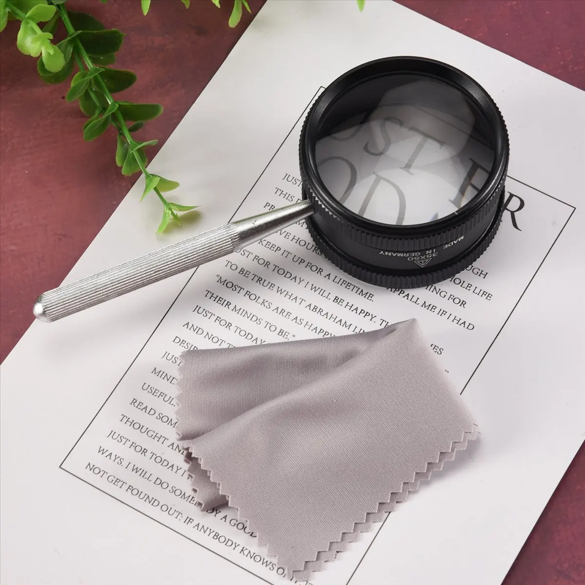 A38M 35X Handheld Magnifier Metal High Clarity Reading Magnifying Glass Portable Loupe Jewelry Magnifier,For Seniors