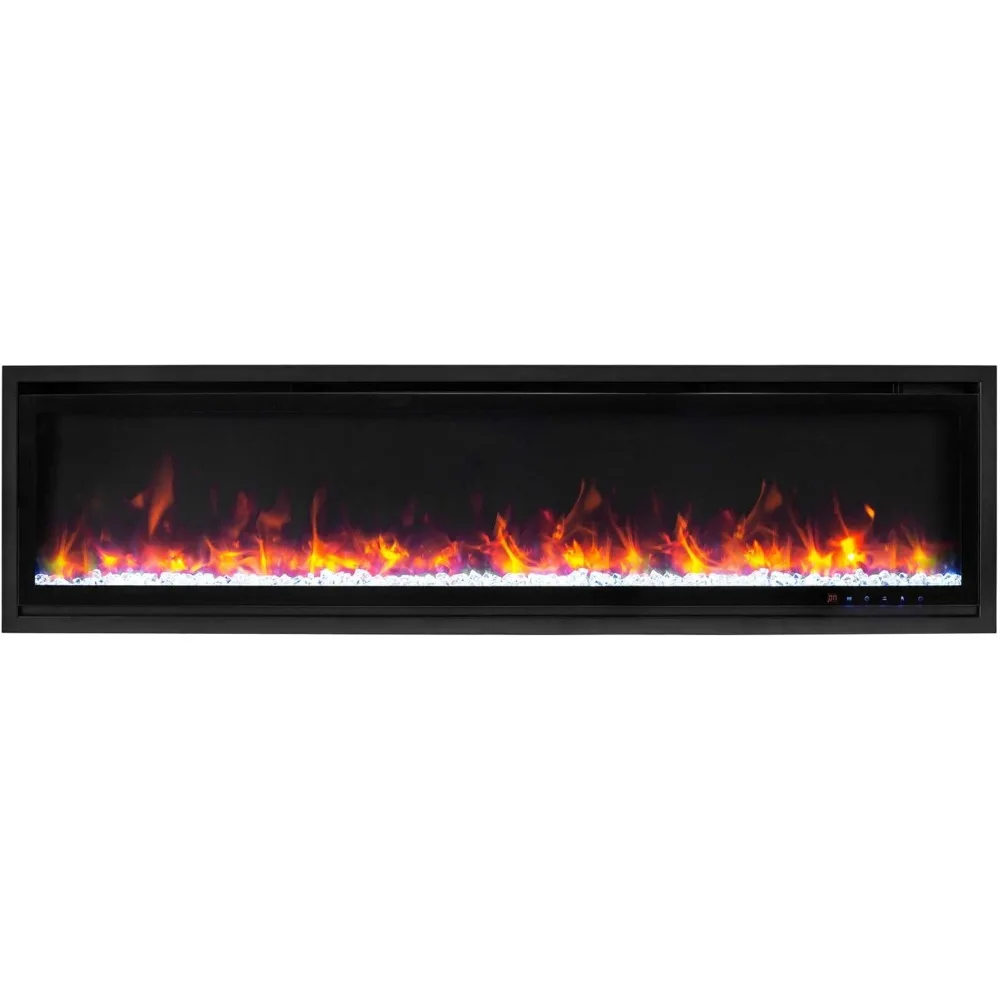 60 Inch WiFi-Enabled Electric Fireplace, Wall Mount and Insert, Slim Modern Electric Fireplace Insert