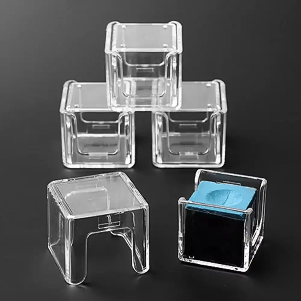 

Новая прозрачная пластиковая коробка для мела на 1/2 секции, влагостойкая акриловая коробка для бильярдных принадлежностей, для снукера и пула, 1 шт.