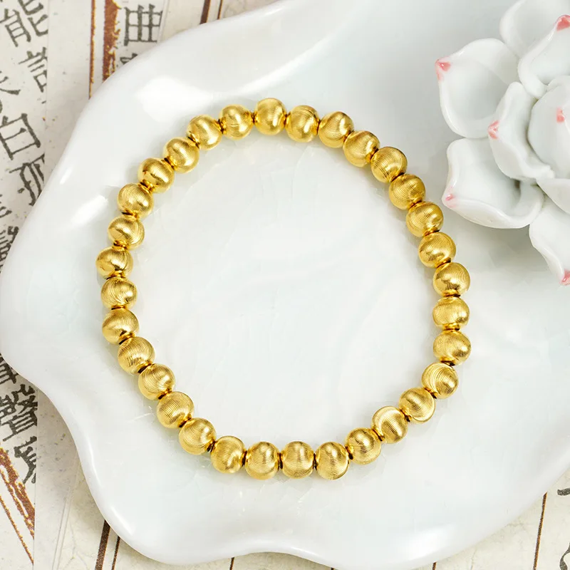

Luxury 24K 9999 Pure Gold Cat's Eye Bracelet National Fashion Simple All-match Women's Bracelet