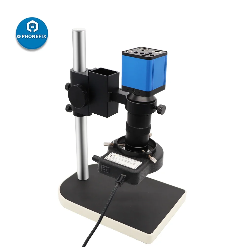 Imagem -02 - Industrial Hdmi Microscópio Câmera Grupo hd 13mp Vga Digita Industrial 130x c Mount Lens Ajustável 56 Led Anel Lâmpada Luz