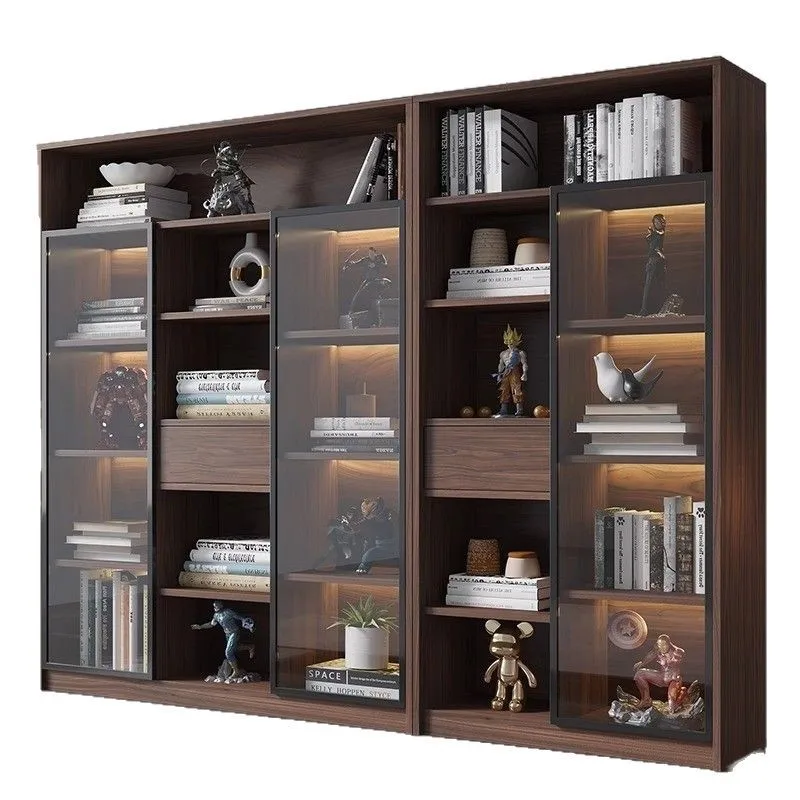 

Bookcase, modern, simple, light luxury, display case, with glass door, bookshelf, living room