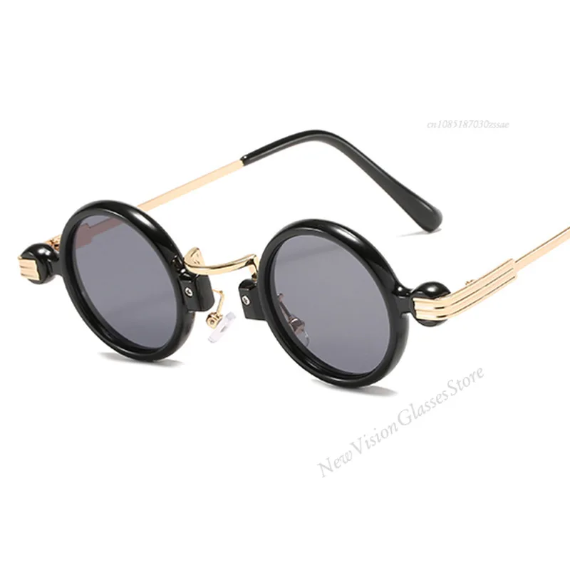 

Steampunk Round Sunglasses Women Men 2025 Luxury Brand Retro Small Frame Sun Glasses For Male Punk Outdoor Eyewear Shades UV400
