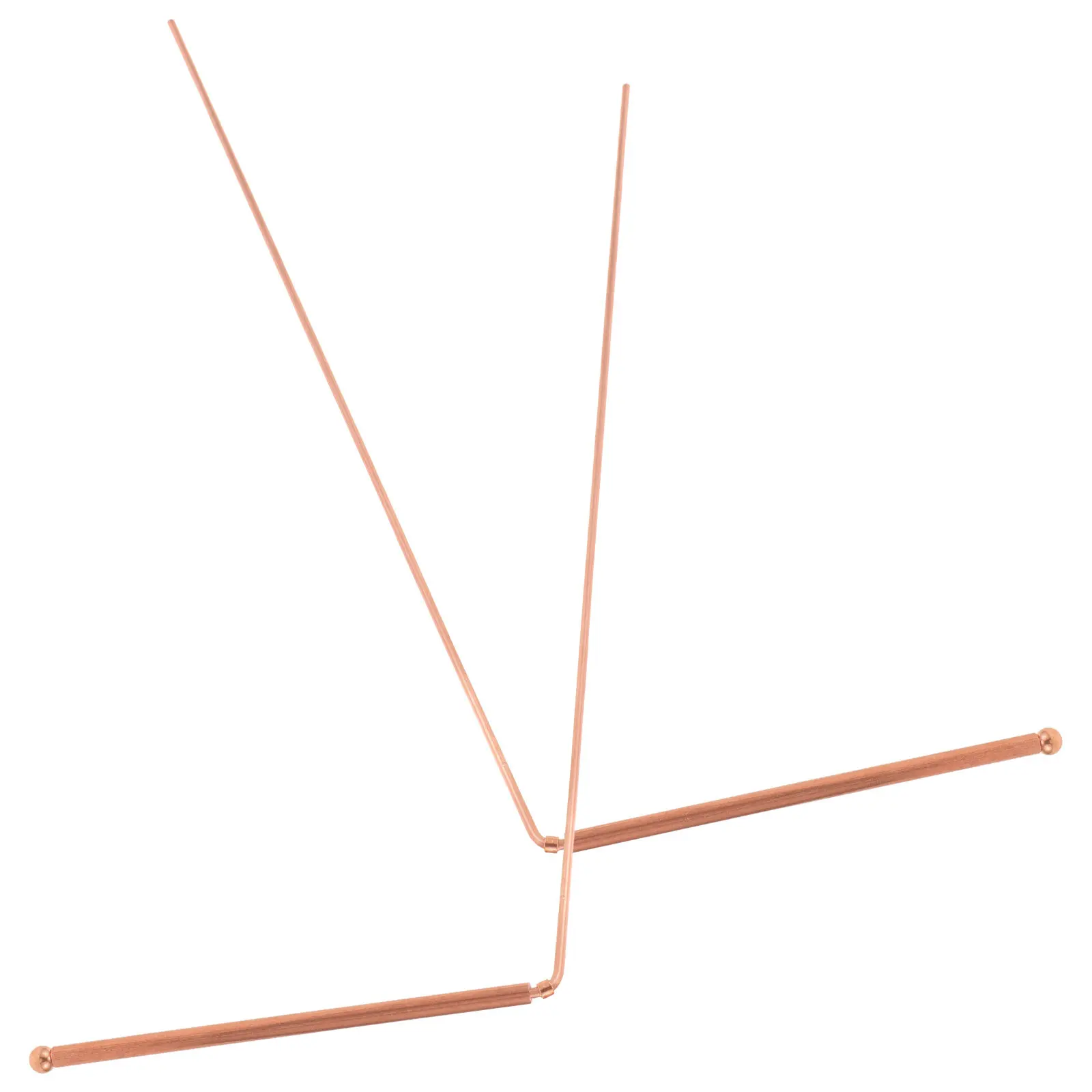 2Pcs Copper Dowsing Rods for Water Divining Energy Detection Magnetic Field Surveying Treasure Hunting Geological Exploration