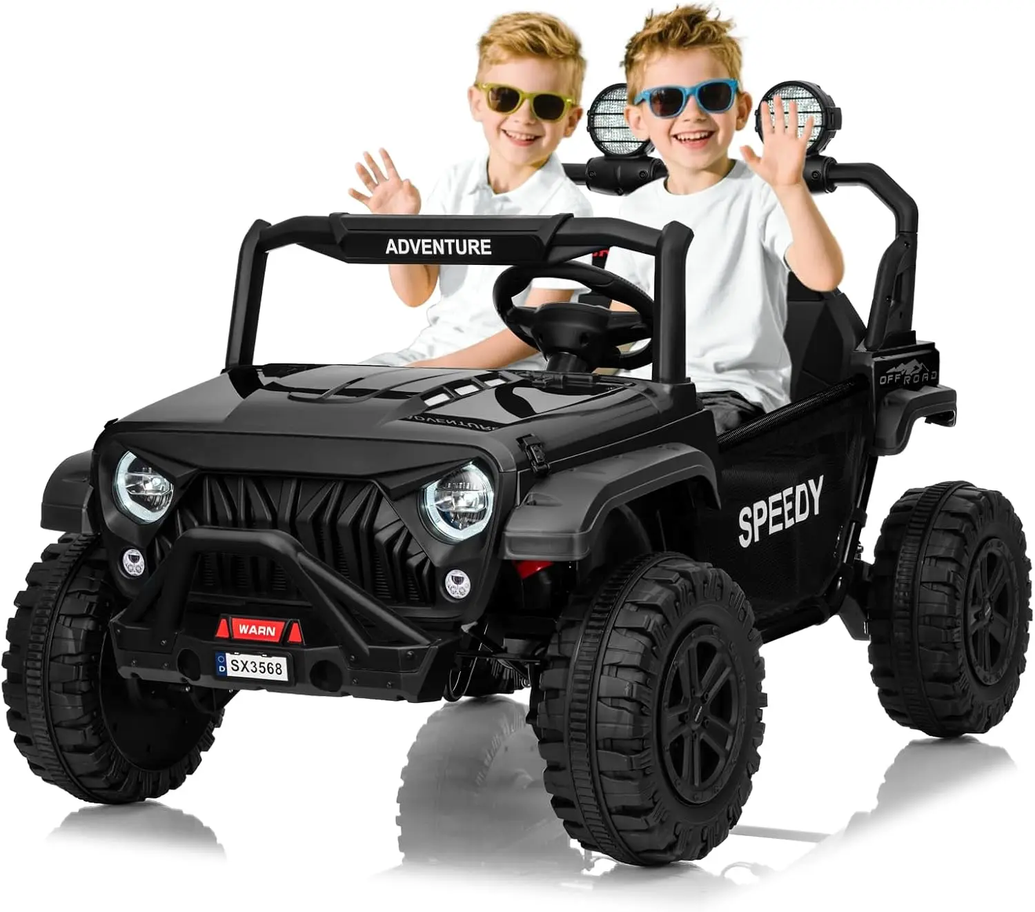 24V Ride on Toys for Big Kids with Remote Control - 4WD Electric Car, 2 Seater UTV, Spring Suspension, Front & Behind LED Lights