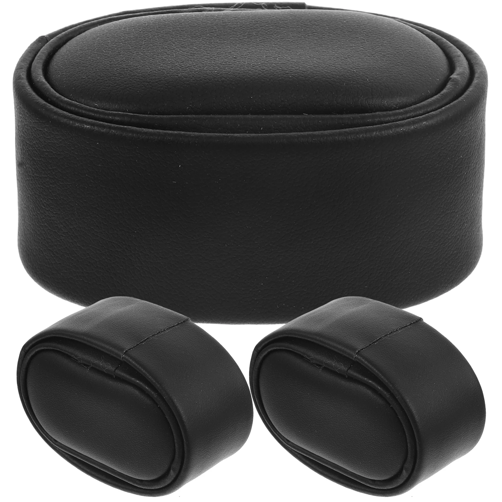 

3pcs Black PU Watch Pillows Small Cushions for Jewelry Display Smooth Anti-Scratch Professional Decorative Accessories