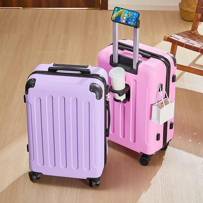 Sac de voyage bagages avec roulettes 20-28 pouces avec porte-gobelet et support pour téléphone compagnon de voyage essentiel sûr et pratique