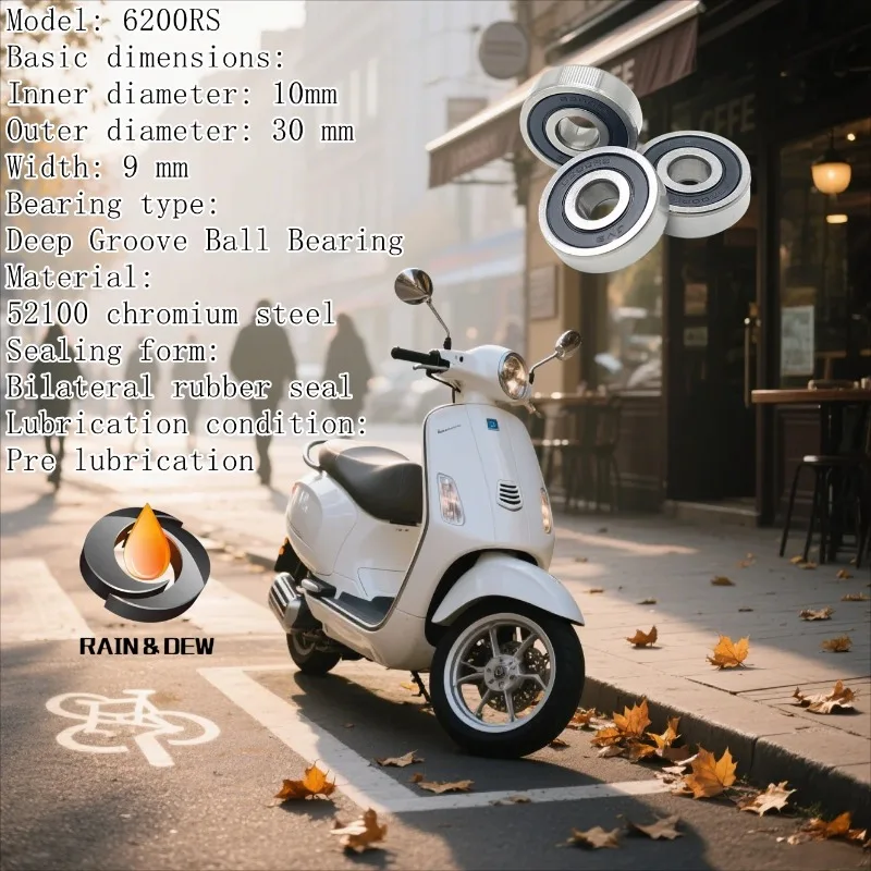 1 قطعة 6200RS تحمل لمحرك صغير مضخة مياه أدوات كهربائية 10x30x9mm الكروم تحمل الصلب P0 الصف ABEC-7