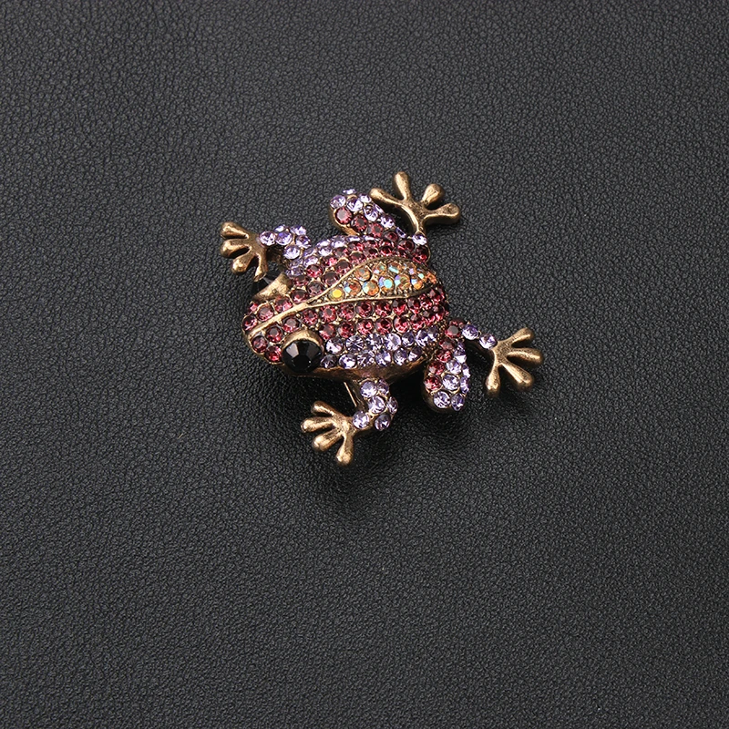 Mixed‑style Frog Prince & Crown Duck Brooch Rhinestone Enamel Animal Lapel Pin Women Fashion Jewelry Gift