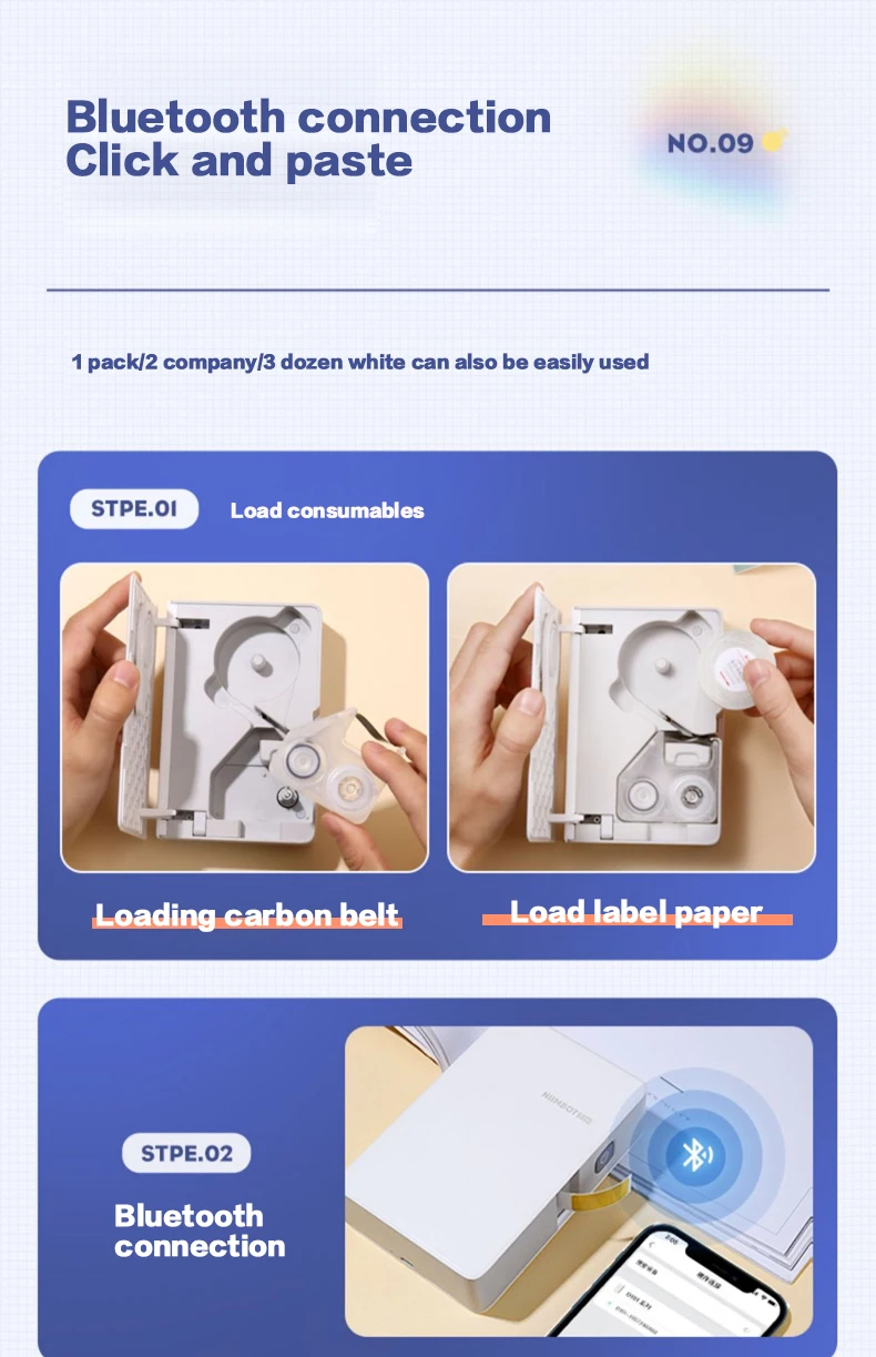 NIIMBOT B18 Etikettierband, Nachfüllbänder für Thermotransfer-Etikettendrucker/Farbetikettendrucker, langlebig und farbecht – Detail 3