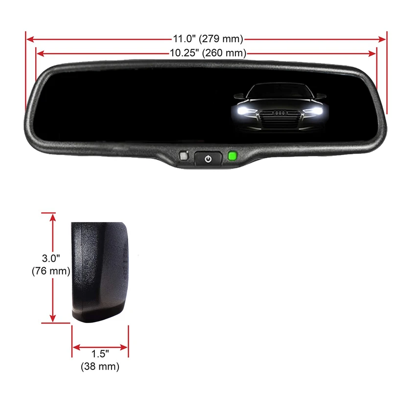 IPoster Electronics Auto Dimming antiriflesso specchietto retrovisore per Auto No9 staffa per Auto Suzuki