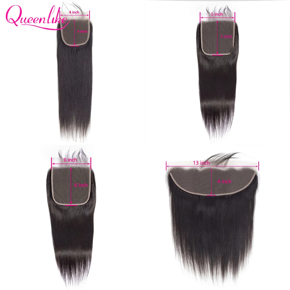 30 40 Inch Straight Human Hair Bundles With 4x4/5x5/6x6 Lace Closure Brazilian Weave 3 Bundles With 13x4 Frontal Closure Remy