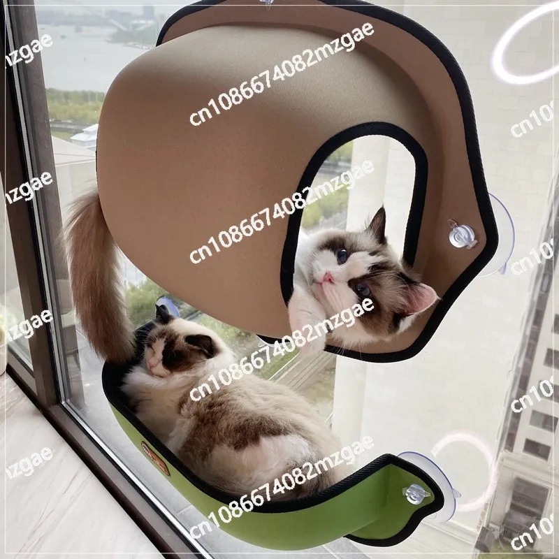 Cat hammock, window suction cup cat climbing frame, sun-drying glass window balcony hanging cat nest