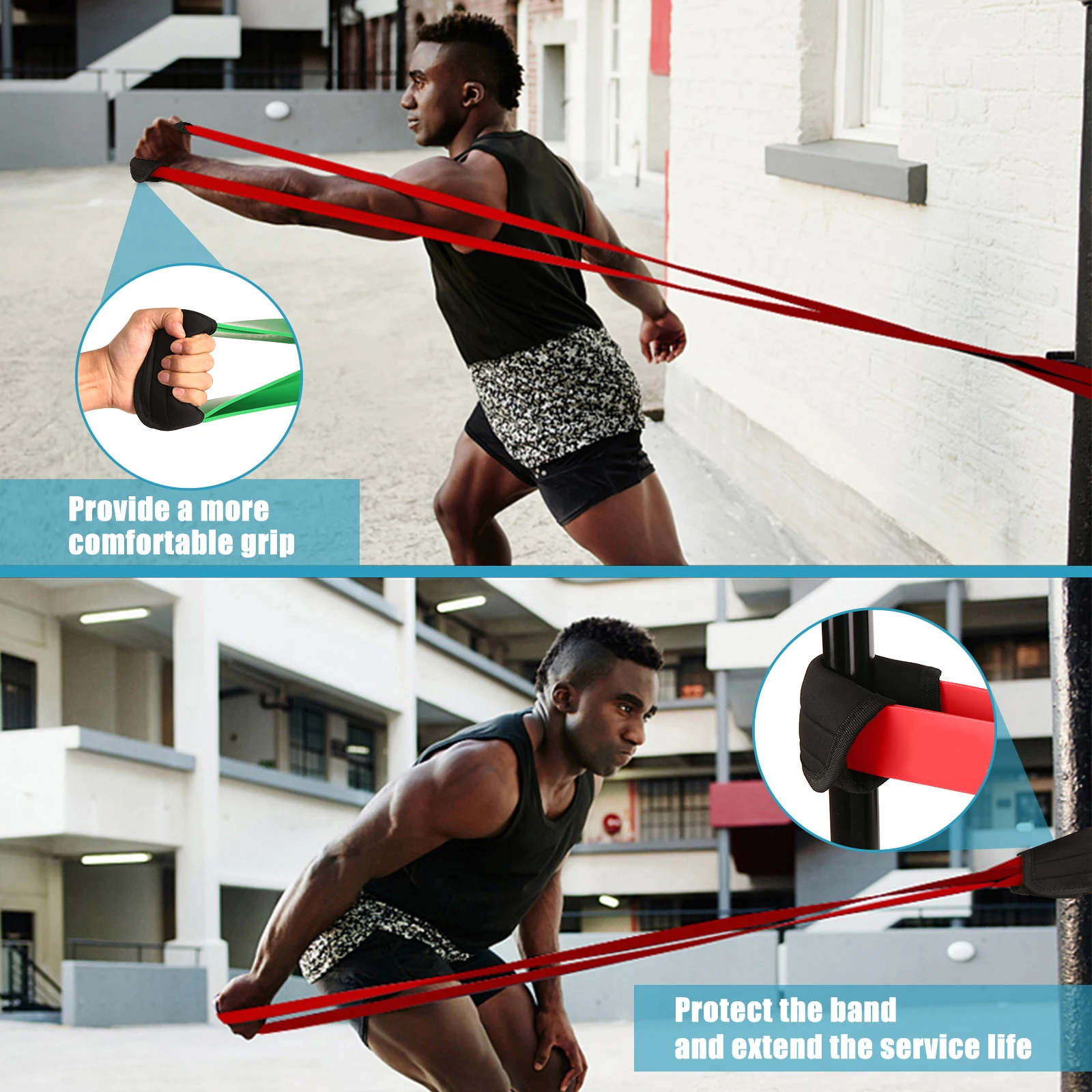 

5 Packs Pull Up Assist Bands Set Resistance Loop Bands Powerlifting Exercise Stretch Bands with Door Anchor and Handles