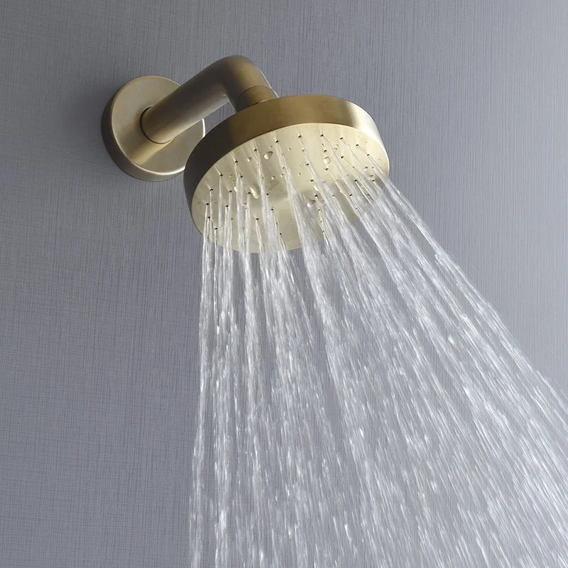 

Brushed Gold Hidden Shower Faucet Mixer Kit Wall-mounted Rain Shower Bathroom Hot and Cold Single Handle Shower Faucet Kit