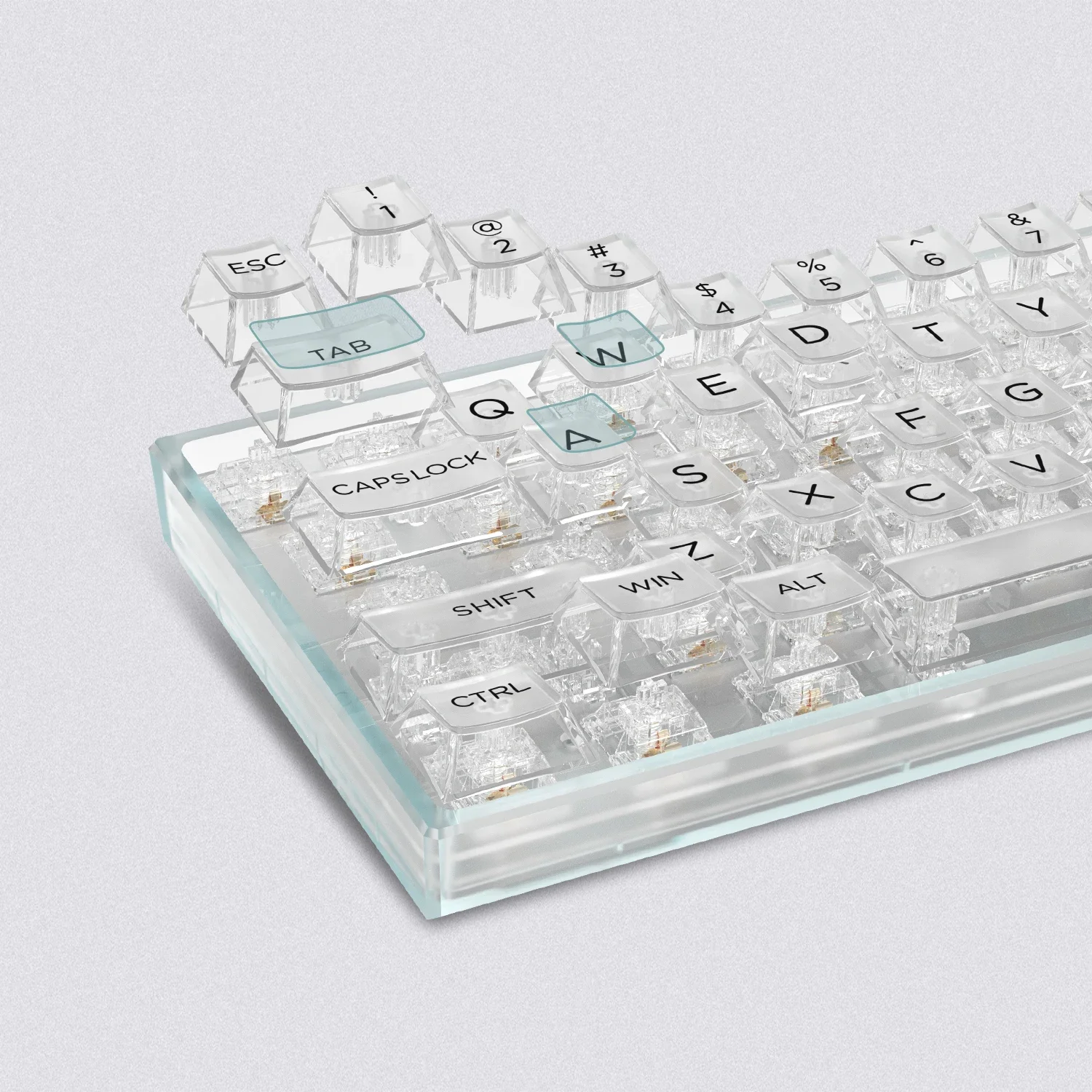 Crystal original personalized transparent keycap 140 keys full light transmission upper and lower light positions can be engrave