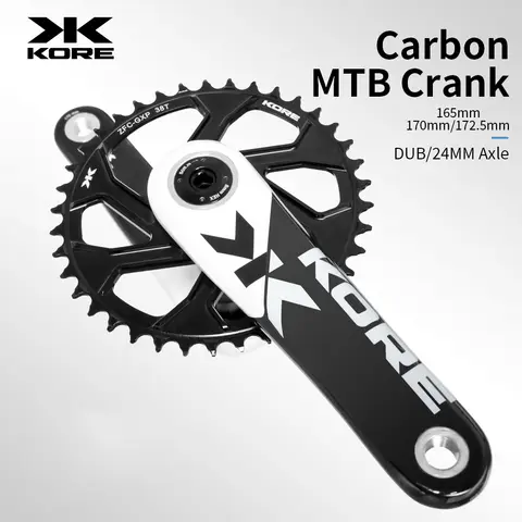 KORE MTB Manovella In Fibra di Carbonio DUB/24MM Asse 165/170/172.5mm Lunghezza 32/34/36/38T Velocità Singolo Disco Manovella 480G Accessori Per Il Ciclismo