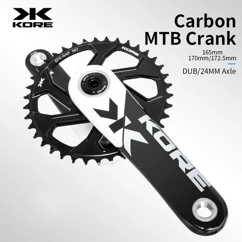 KORE MTB manivela de fibra de carbono DUB/24MM eje 165/170/172,5mm longitud 32/34/36/38T velocidad manivela de disco único 480G accesorios de ciclismo