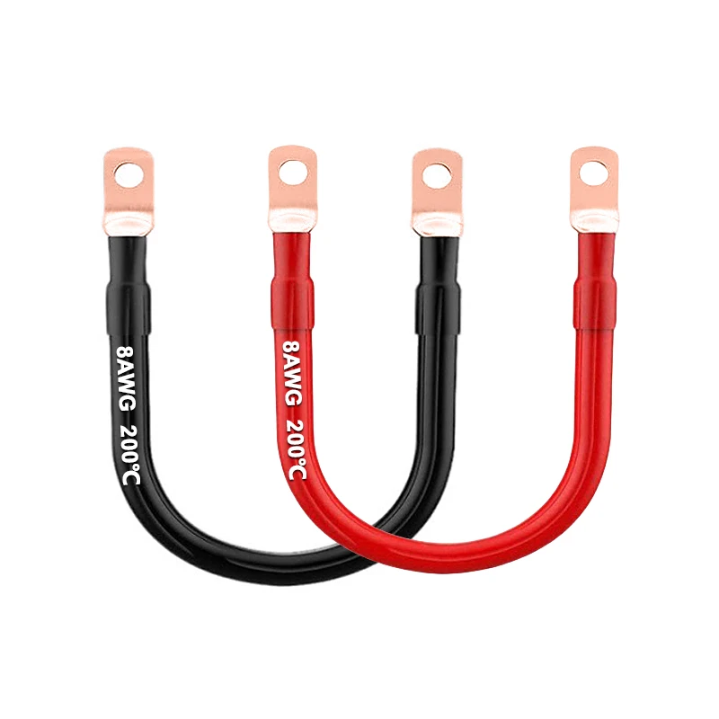 ソーラーインバーター用シリコンバッテリー接続ケーブル,銅線,m6,4 awg,6 awg,8awg,2個