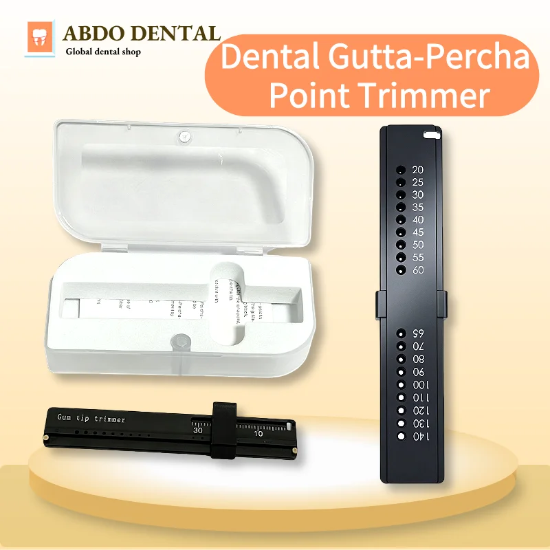 Gutta Percha Point Trimmer Cutter Dental Measuring Scale, Stainless Steel Autoclavable for All Points