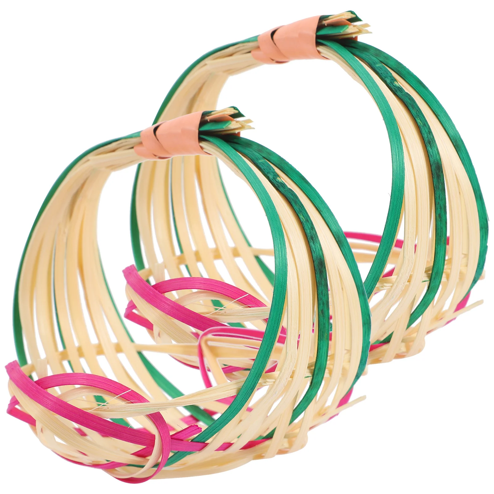 

2Pcs Bamboo Sashimi Tray Woven Plate for Sushi Dessert Nuts Dry Fruit Serving Kitchen Basket Home Decorative Tray